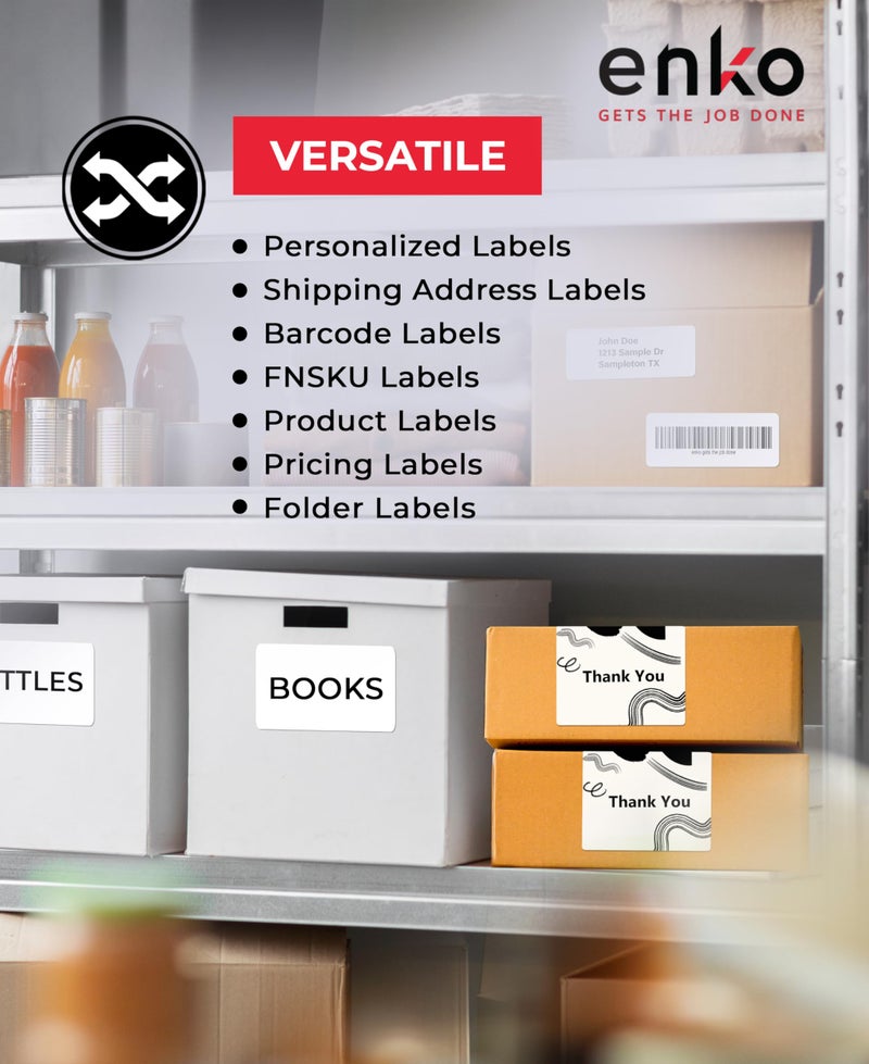 enKo Products enKo - Compatible DK-2205 Continuous Paper Labels (2.4 Inch x 100 Feet) Use with Brother QL Label Printers QL-800, QL-820NWB QL 810W [6 Rolls + 2 Refillable Cartridge Frames] - Image 5